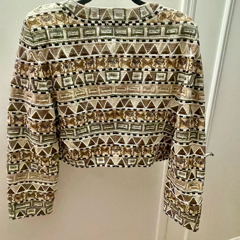 Veronica Beard Cropped Geometric Pattern Embroide… - image 4